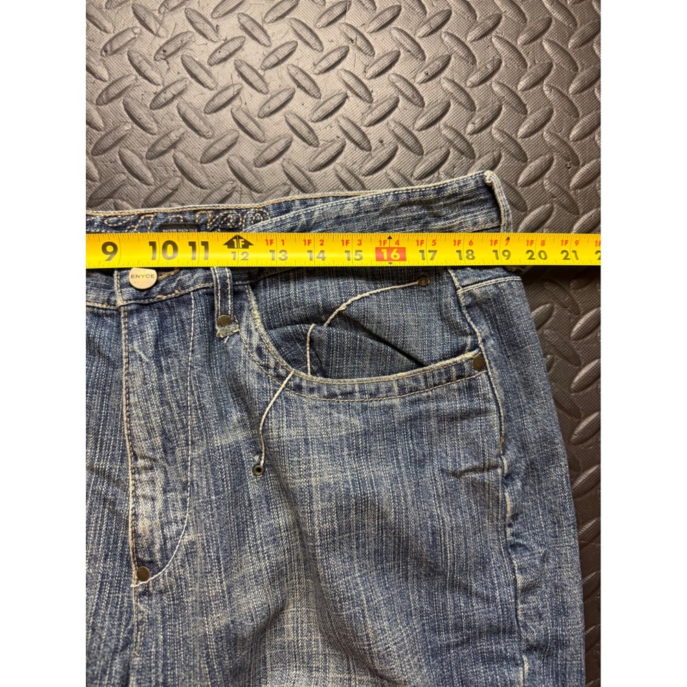 Enyce Y2K Baggy Studded Spellout Jeans Mens 36 Blue Denim Hip Hop Streetwear - Picture 5 of 12